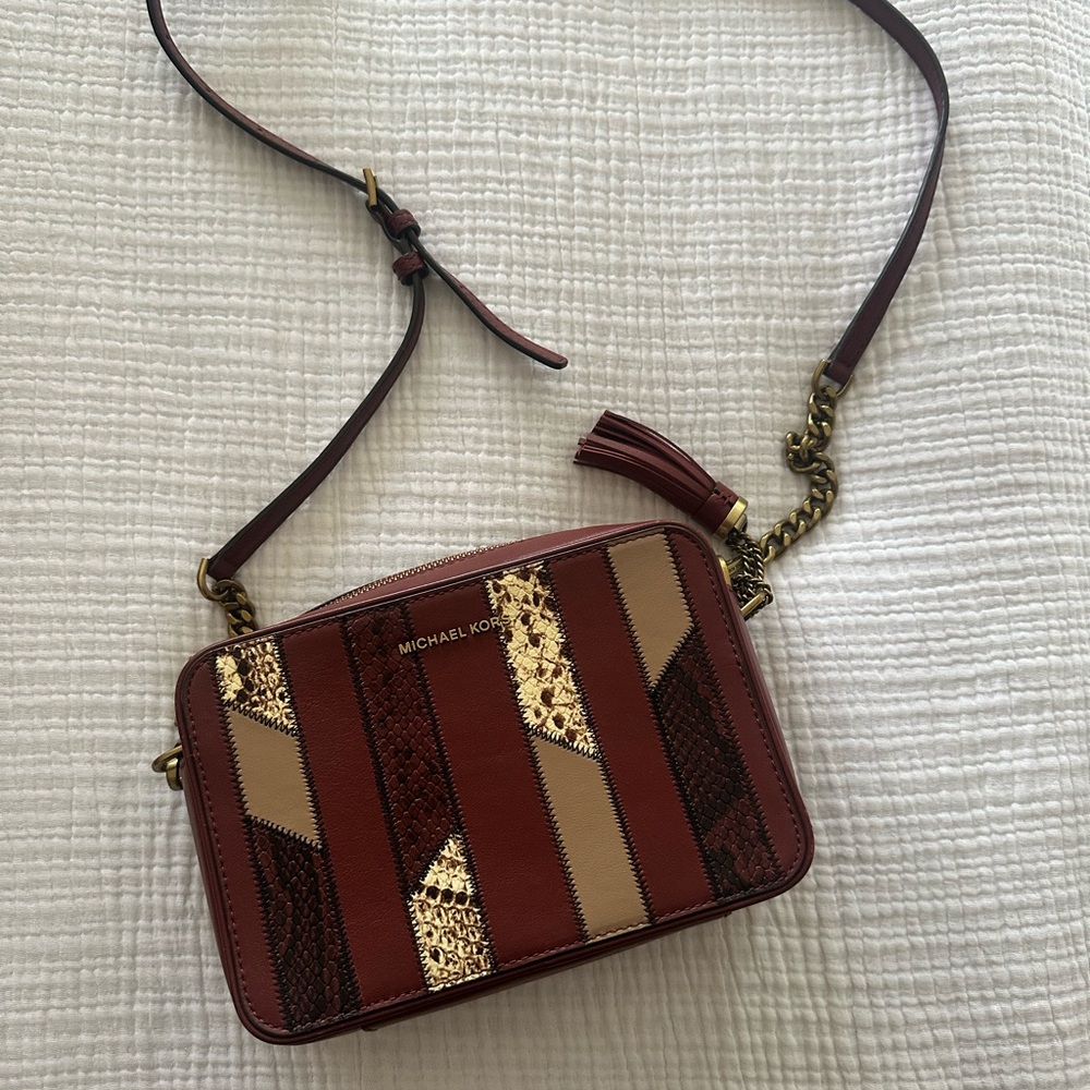 Michael Kors Brown and Tan Crossbody Bag